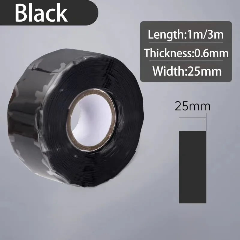 Black Self Fusing Silicone Tape, Waterproof Pipe Repair Tape, Emergency ...
