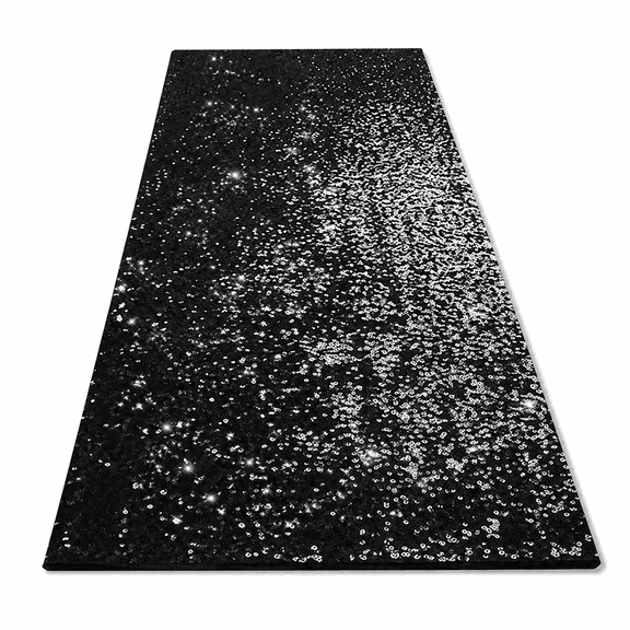 Black Sequin Aisle Runner For Party 2x15ft