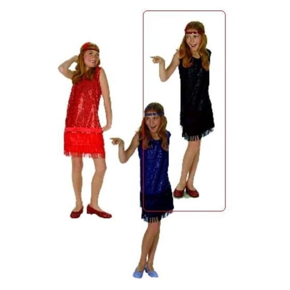 Black Sequin Flapper Costume - Size Child-Medium