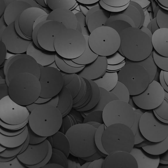 Black Sequins 20mm Matte Silk Frost Made in USA
