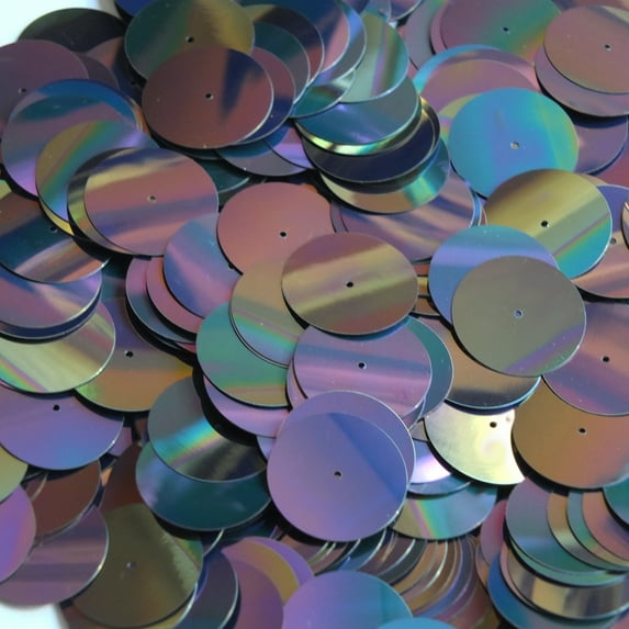 Black Sequins 20mm Metallic Iris Rainbow Made in USA