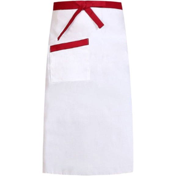 Black Server Waist Aprons with One Big Pocket, Waitress Half Apron