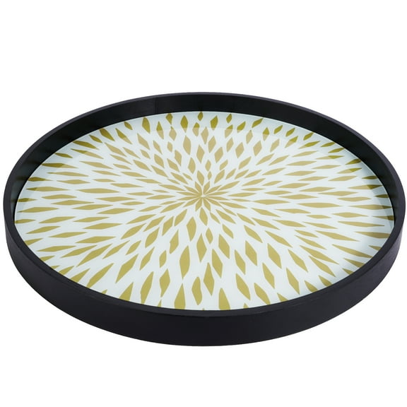 Round Decorative Trays Serving Trays, 16*16in, Home Table Living Room Centerpiece