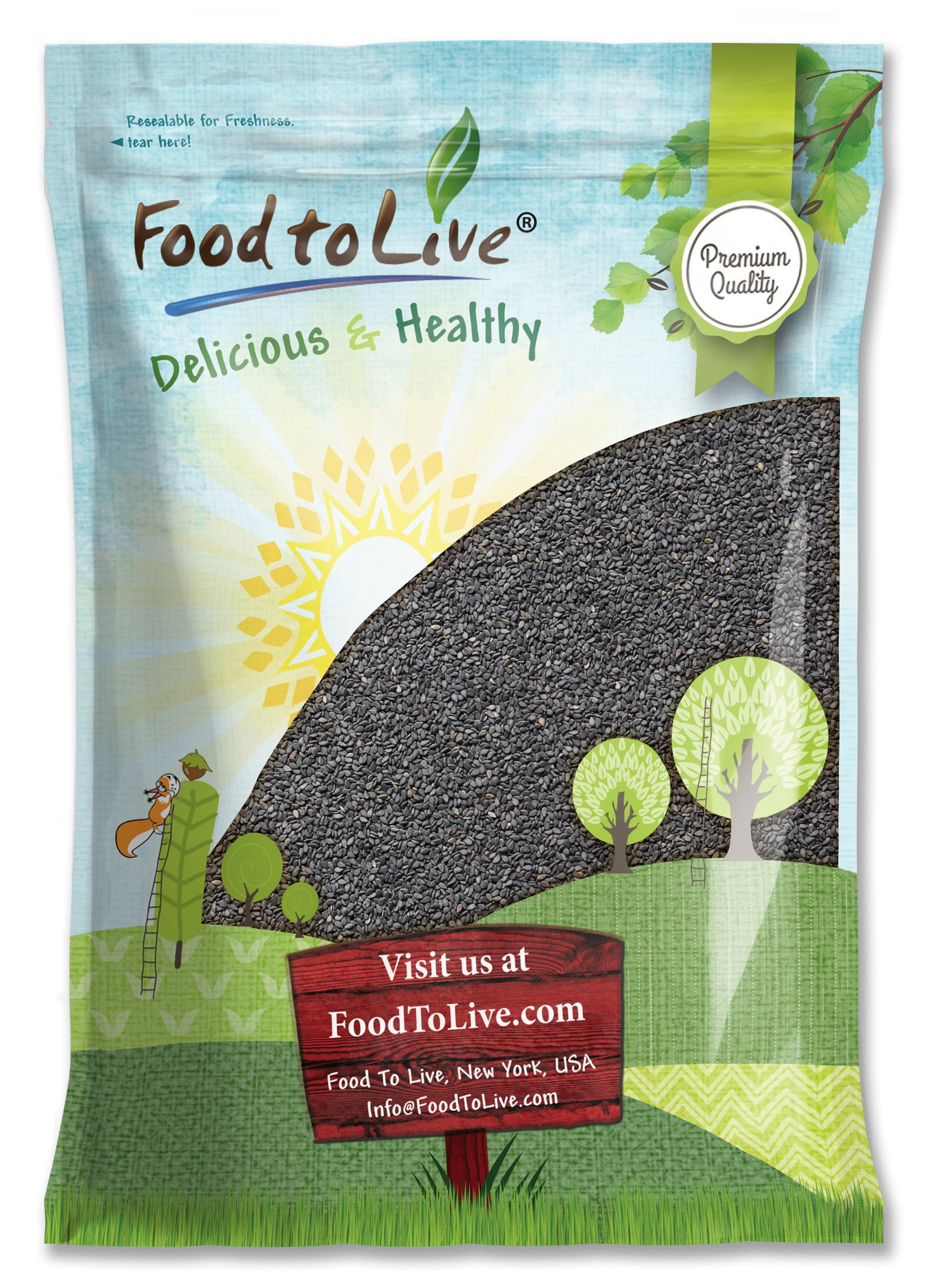 Food to Live Black Sesame Seeds, 8 Pounds — Raw, Unhulled, Vegan, Kosher for Healthy Eating
