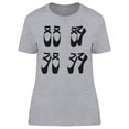thumbnail image 1 of Black Set Of Ballet Shoes T-Shirt Women -Image by Shutterstock, Female Small, 1 of 2