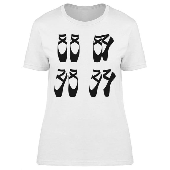 Black Set Of Ballet Shoes T-Shirt Women -Image by Shutterstock, Female x-Large