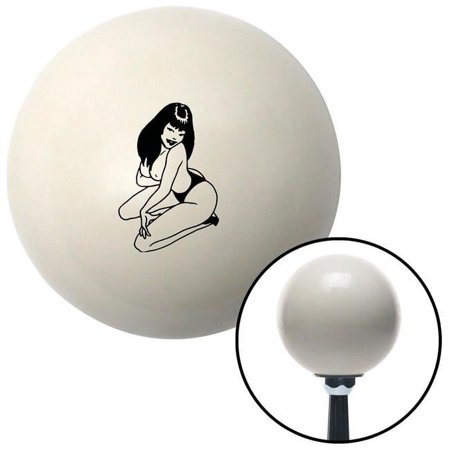 Black Sexy Girl Ivory Shift Knob with M16 x 1.5 Insert Shifter Auto Manual Custom