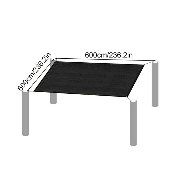 Black Shade Cloth,236.2x236.2in Garden Mesh Tarp for Plants Heat Protection with Grommets,Sunshade Plant Cover for Greenhouse,Barns Kennel,Outdoor Netting Screens for Patio & Porch