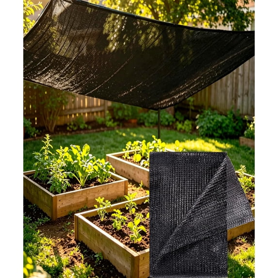 Black Shade Cloth 70% UV Sunblock Mesh Net 20x30FT Garden Plant Cover ...