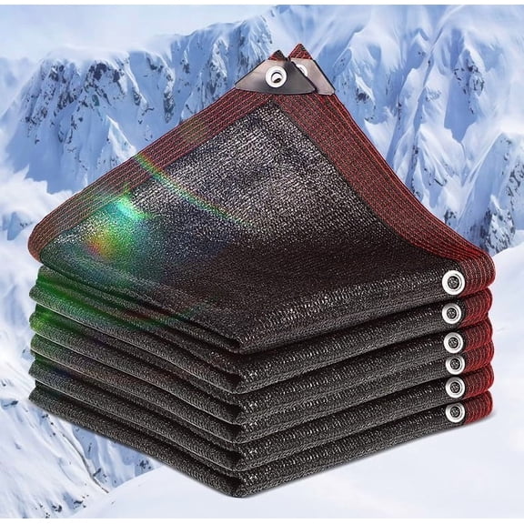 Black Shade Cloth, 96% Shade Cloth for Garden, 9.8 x 9.8 FT, Pet Kennel Shade Cover, Durable Mesh Tarp with Grommets, Edging Perforated Sun Shade Net for Garden, Greenhouse & Patio (Black)