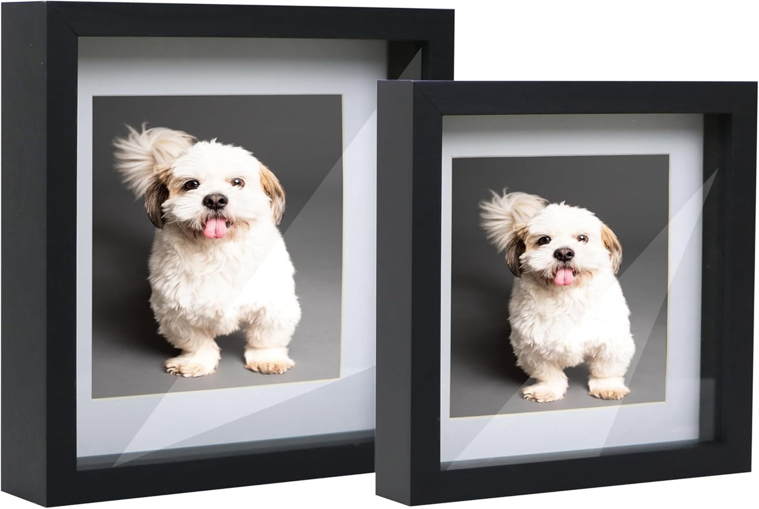 Black Shadow Box Frame 8x8 7x7 Square Box Frame with Mat, for 5x5 6x6 ...