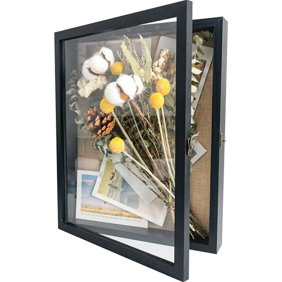 Black Shadow Box Frame Real Glass Window Door with Hinge 11 x 14