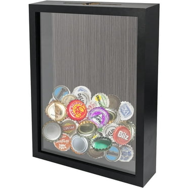 Black Shadow Box Frame Wood Collection Case With Slot on top 8 x 10