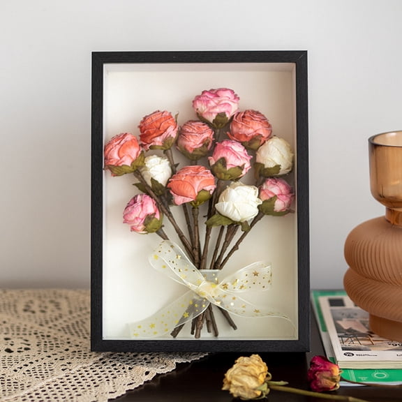 Black Shadow Box Frame for Dried Flowers, 3D Display Case with Deep Depth for Bouquet and Keepsakes
