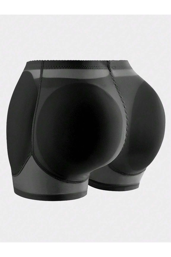 Black Shapewear Shorts With Removable Pads, Butt Lifter Hip Enhancer, Tummy Control, Seamless Compression