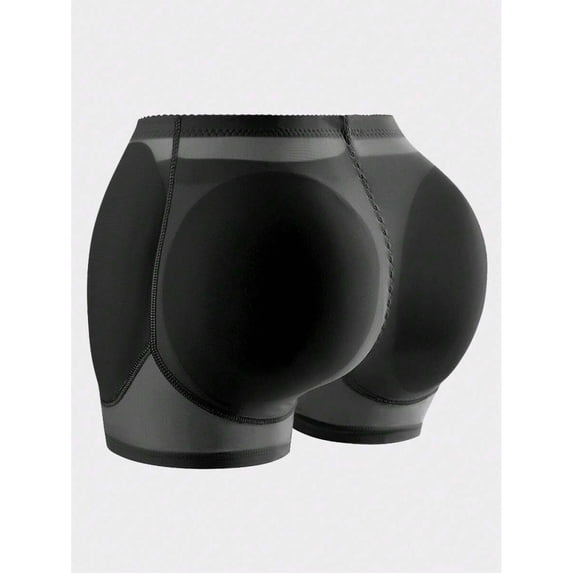 Black Shapewear Shorts With Removable Pads, Butt Lifter Hip Enhancer, Tummy Control, Seamless Compression