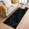 thumbnail image 1 of Black Shark 2'x6' Runner Rugs for Hallway Kitchen Bedside Non Slip Washable, Black White Line Abstract Art Entryway Rug Runners with Rubber Backing, Long Carpet Runner for Laundry Room, 1 of 8