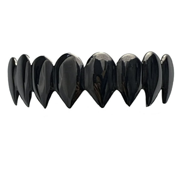 Black Shark Grillz Eight Top Teeth 8 Tooth Vampire Fangs Mouth Hip Hop Grills