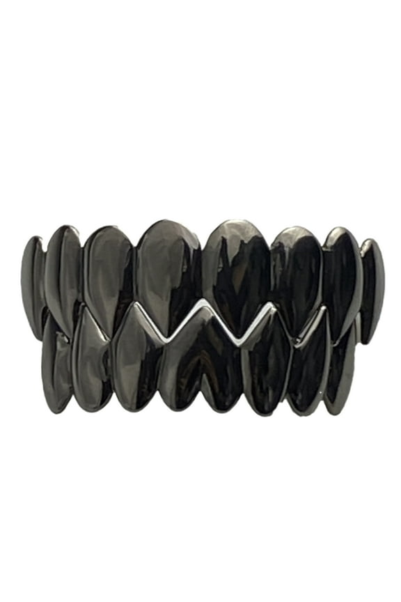 Black Shark Grillz Set 8 Top & Eight Bottom Teeth Vampire Fangs Hip Hop Grills