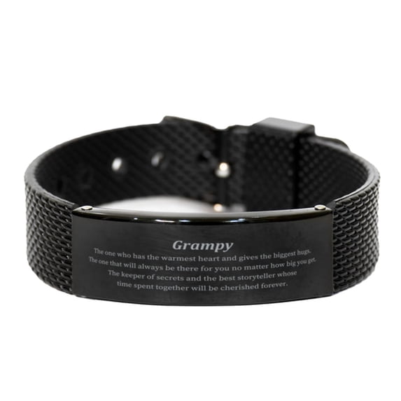 Black Shark Mesh Bracelet Grampy Gift of Cherished Moments Birthday Veterans Day