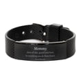 thumbnail image 1 of Black Shark Mesh Bracelet for Mommy - Inspirational Proverbs 4:23 Gift for Birthday, Christmas, and Graduation - Unique Heart Guarding Jewelry for Confidence and Hope, 1 of 4
