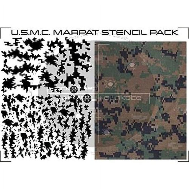 Black Sheep A&g U.s.m.c. Marpat Digital Camouflage Stencil For Gunkote 