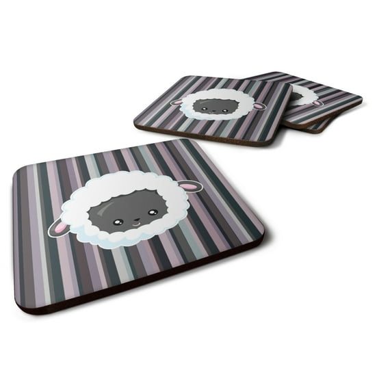 Black Sheep Lamb Face Foam Coaster Set of 4