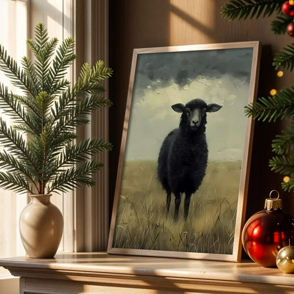 Black Sheep Poster Rustic Farmhouse Wall Art Home Decor, 8x12 UNFRAMED