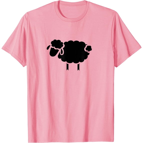 Black Sheep Silhouette Design Softstyle Unisex T-Shirt,Light Pink Color,Size 5-6T