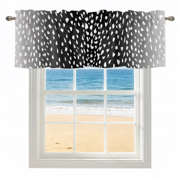 Black Sheep Skin Kitchen Valances for Windows 42x12 Inch Kitchen Curtains Valances Rod Pocket Abstract Farmhouse Animal Print Bathroom Window Valances for Window Treatment Decor