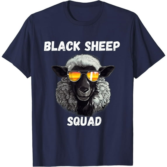 Black Sheep Squad Outcast Sheep in Family Softstyle Unisex T-Shirt,Navy Color,Size 5XL