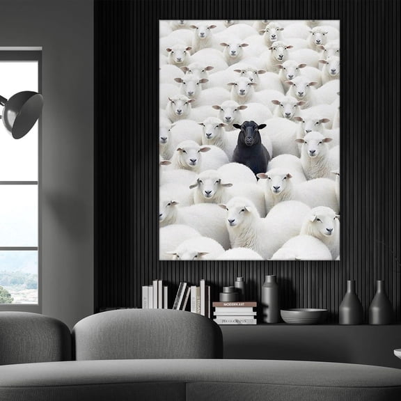 Black Sheep Stand Out Be Different Animal Poster Wall Art UNFRAMED PAPER POSTER