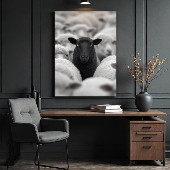 Black Sheep Wall Art Poster Â€“ Stand Out Poster Â€“ Be Different Decor Â€“ Rebel Mindset Animal Art Â€“ Motivational Sheep Artwork Home Decor UNFRAMED Poster, Wall Art for Decor, Present, 24x36