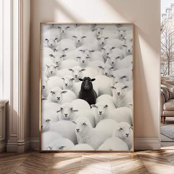 Black Sheep Wolf Among Sheep Motivational Alpha Mindset Entrepreneur Poster