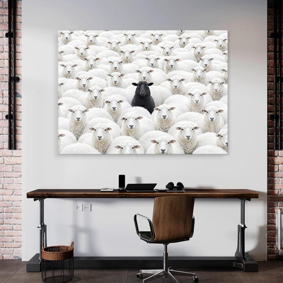 Black Sheep Wolf Among Sheep Stand Out Leadership Motivational Poster Home Decor Office Wall Art