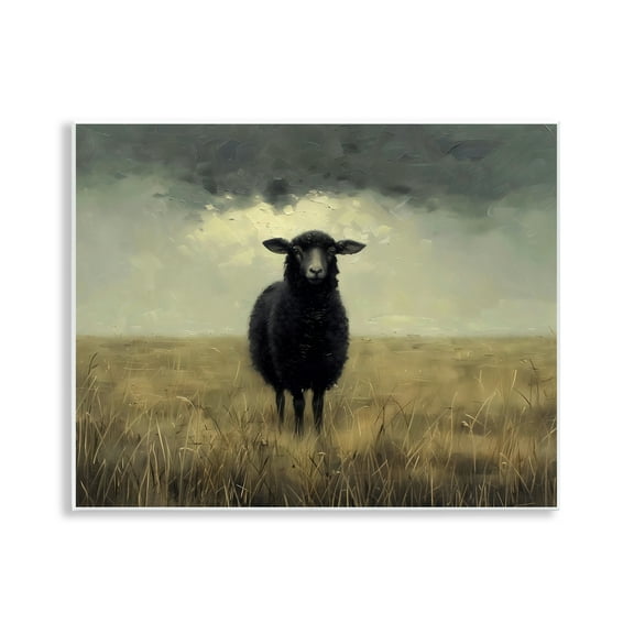 Stupell Industries Black Sheep in Field Wall Plaque Art, design by Arlington Prints, 11 x 14