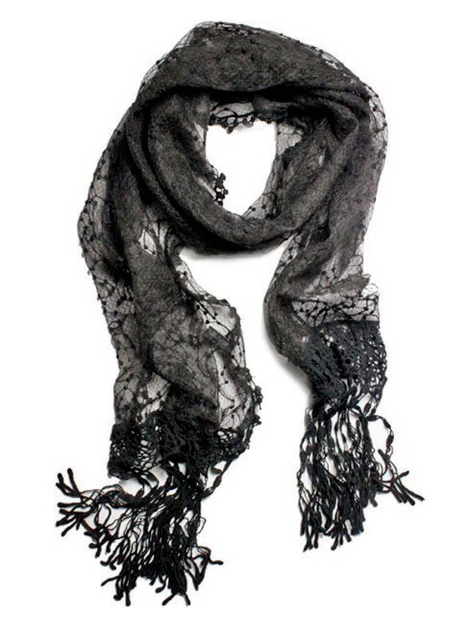 Black Sheer Long Lace Scarf Shawl Walmart