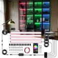 thumbnail image 1 of Gliztech Black Shelf Lights, LED Bookcase Lighting, RGB Dimmable Under Shelf Lighting for Bookshelf, Display Case, Cabinets with App, Remote, Memory Function (4Pack 12In), 1 of 8