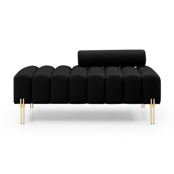 Black Sherpa Fabric Bench | Versatile Placement Options | Character - adding Home Piece