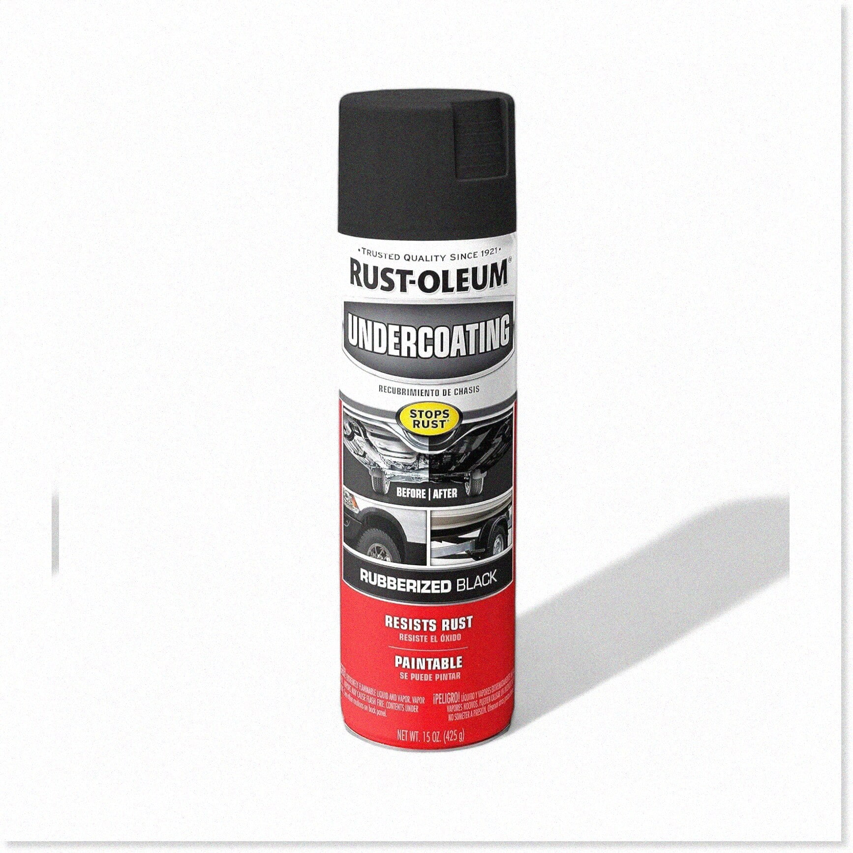 Black Shield Undercoating Spray 15 oz of Rubberized Protection for