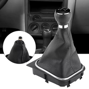 Black Shift Boot Gear Knob Kit for 6 Speed Gearbox, Fits Compatible Models