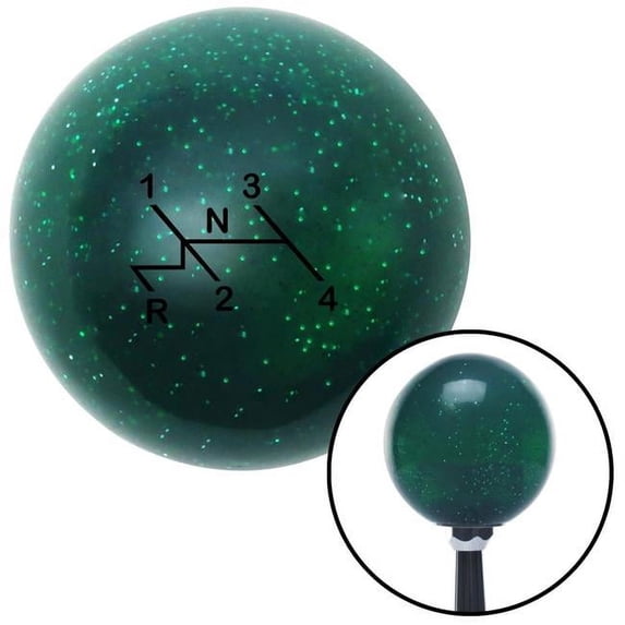 Black Shift Pattern 64n Green Metal Flake Shift Knob with M16 x 1.5 Insert Shifter