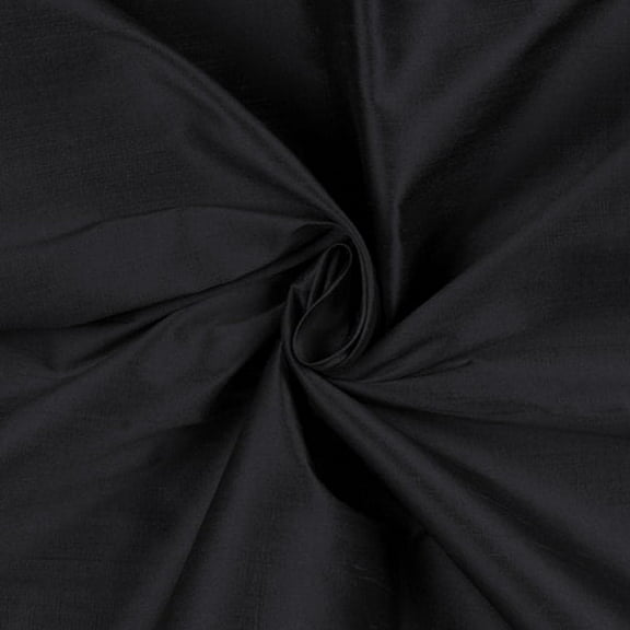 Black Shiny Shantung Satin Fabric by the Yard