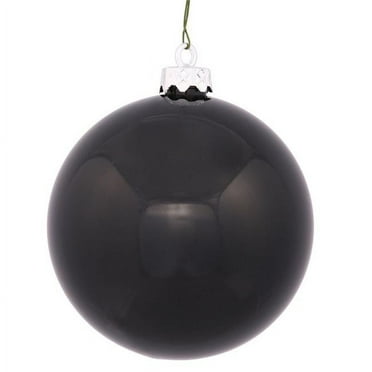 Black Shiny UV Drilled Ball Ornament&#44; 3 in. - 12 per Bag