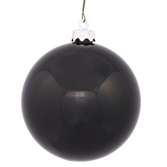 Black Shiny UV Drilled Ball Ornament, 3 in. - 12 per Bag