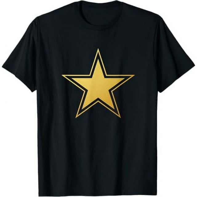 Black Shirt Gold Star CUTE