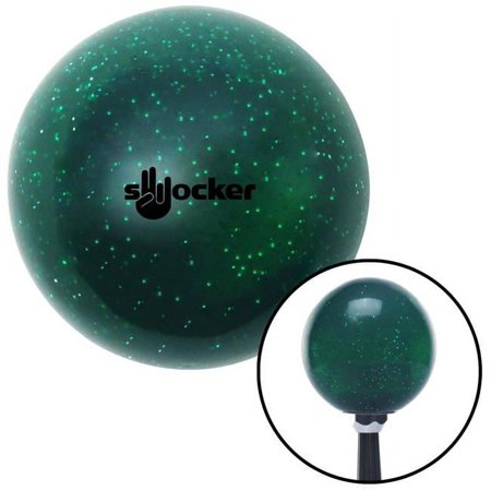 Black Shocker Text Green Metal Flake Shift Knob with M16 x 1.5 Insert Shifter Auto Brody