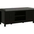 thumbnail image 1 of Black Shoe Bench With Adjustable Shelves - 6 Compartments Padded Seat, Sliding Doors, Holds 10 Pairs Of Footwear Entryway Storage For Shoes Black, Shelving, Seat Attractive Fabric,, 1 of 6