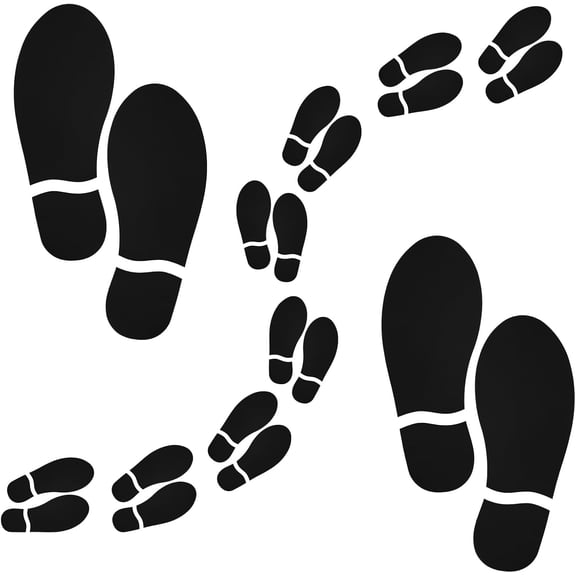 Black Shoe Stickers Footprint Floor Decals for Dance Studio Guide Directions Wall Decals Party Decoration