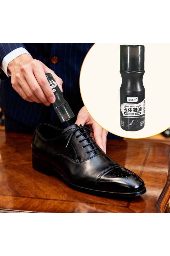 Black Shoe Polish Liquid Shoe Polish Instant Shine Leather Care Conditioner for Dress Shoes Jackets Quick Shine Protective Restoration Shoe Polish 5.2 Inch (1Pcs)